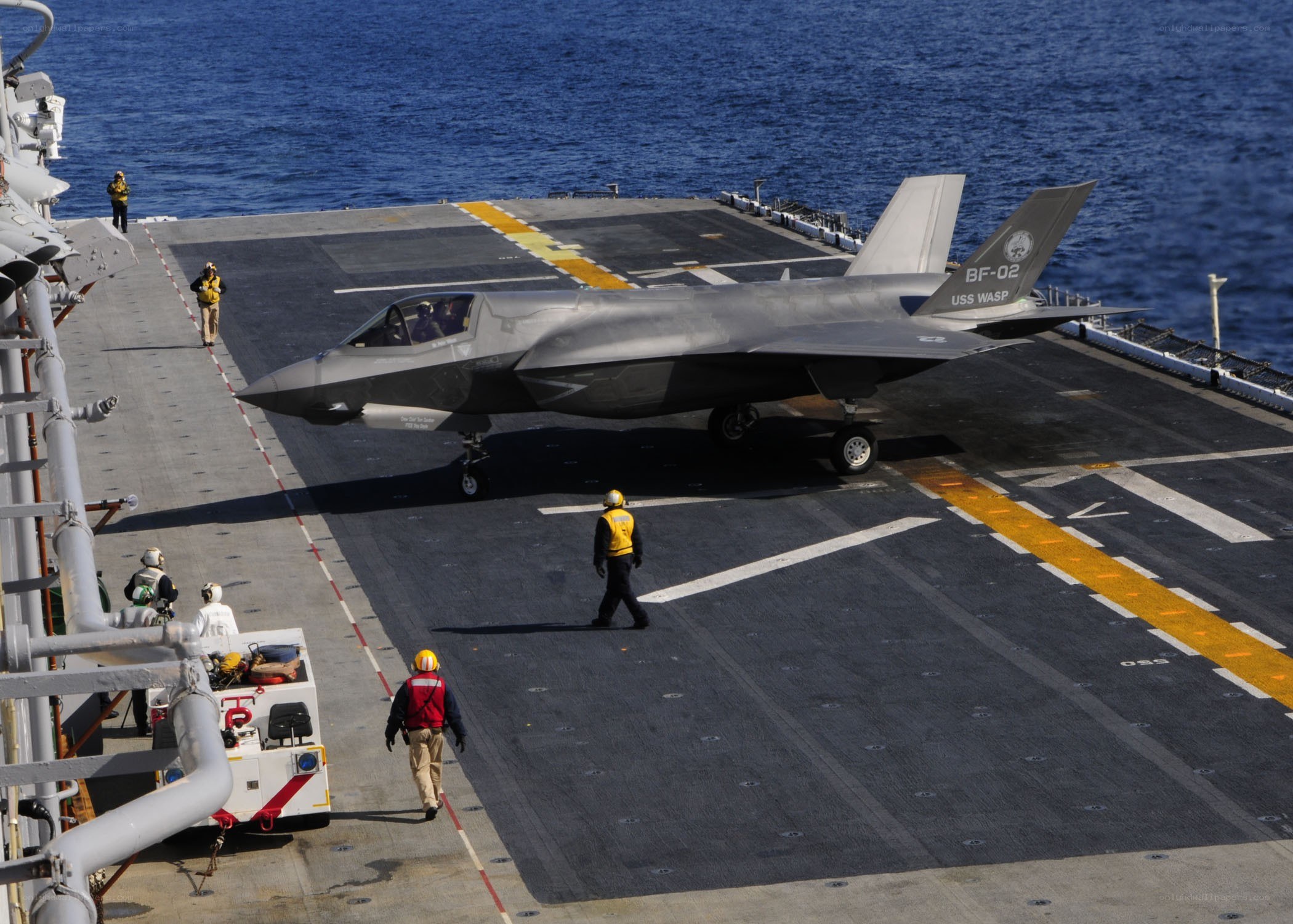 F-35B on aircraft carrier deck