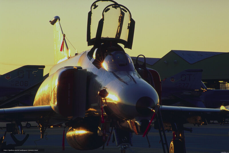 F-4 Phantom II at sunset