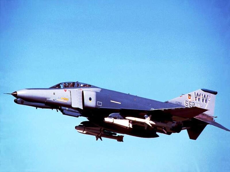 F-4 Phantom II Jet — Blue, Dynamic, Afternoon