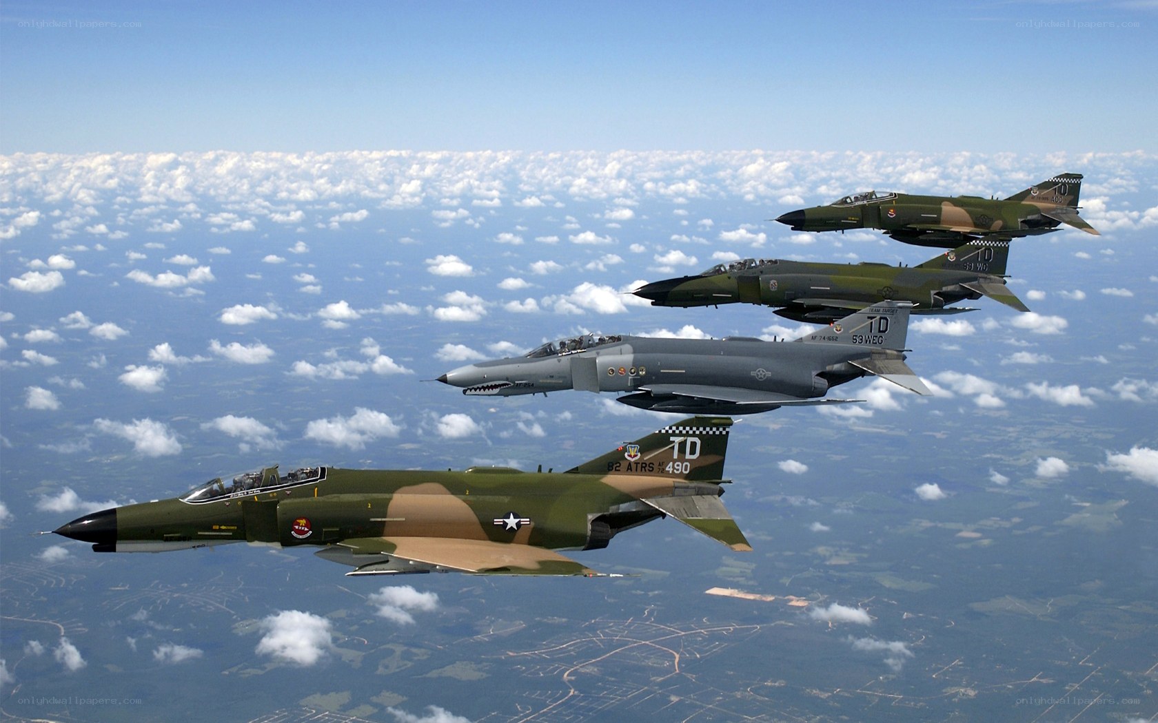 F-4 Phantom II jets in formation