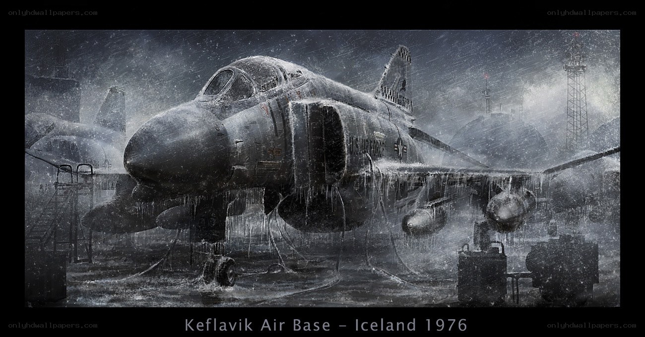 F-4 Phantom in snowstorm