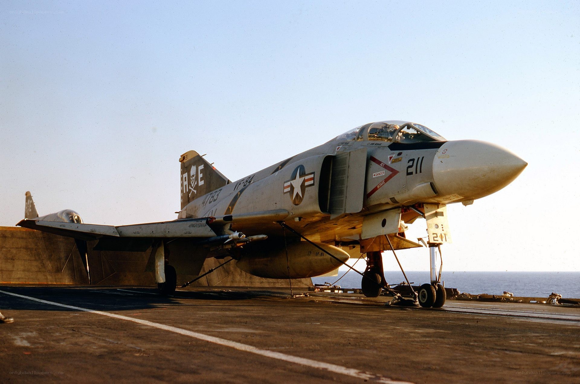 F-4 Phantom on aircraft carrier deck
