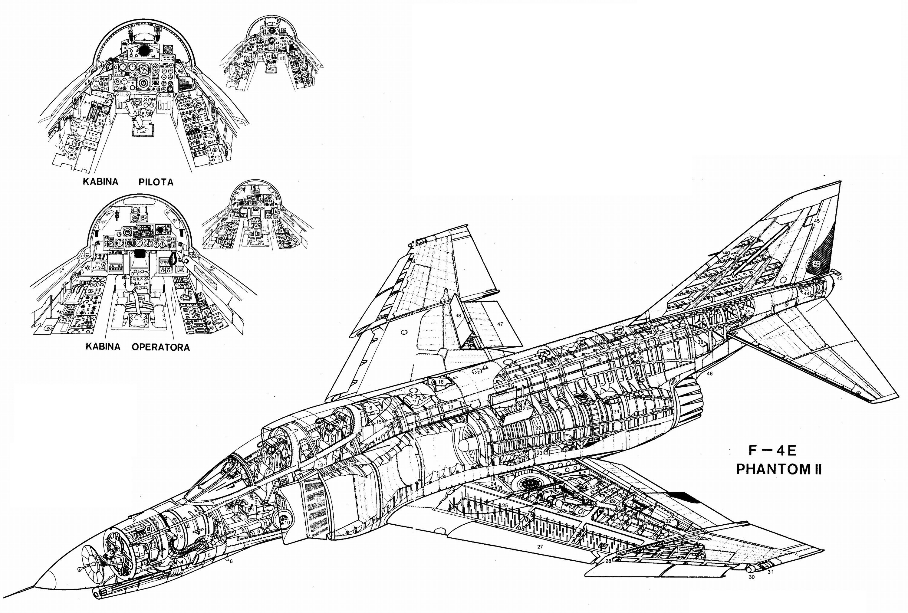 F-4E Phantom II cutaway diagram