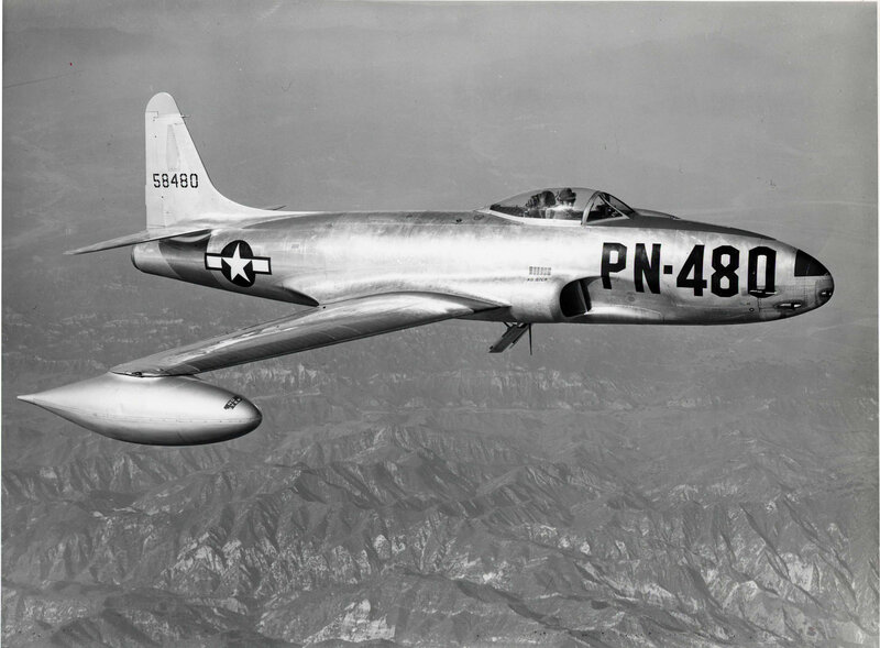 F-84 Thunderjet in flight