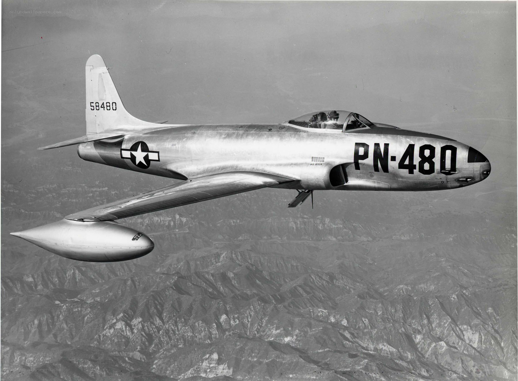 F-84 Thunderjet in flight