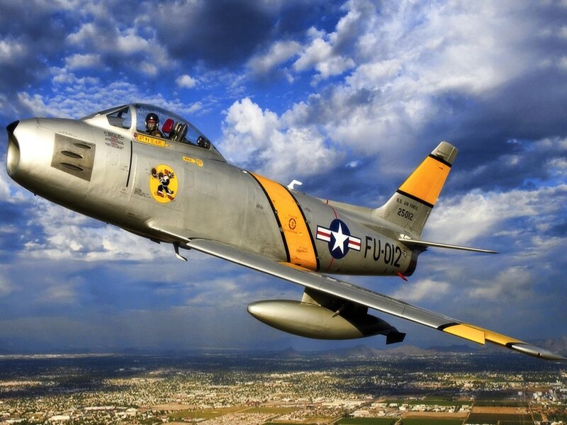 F-86 Sabre in flight