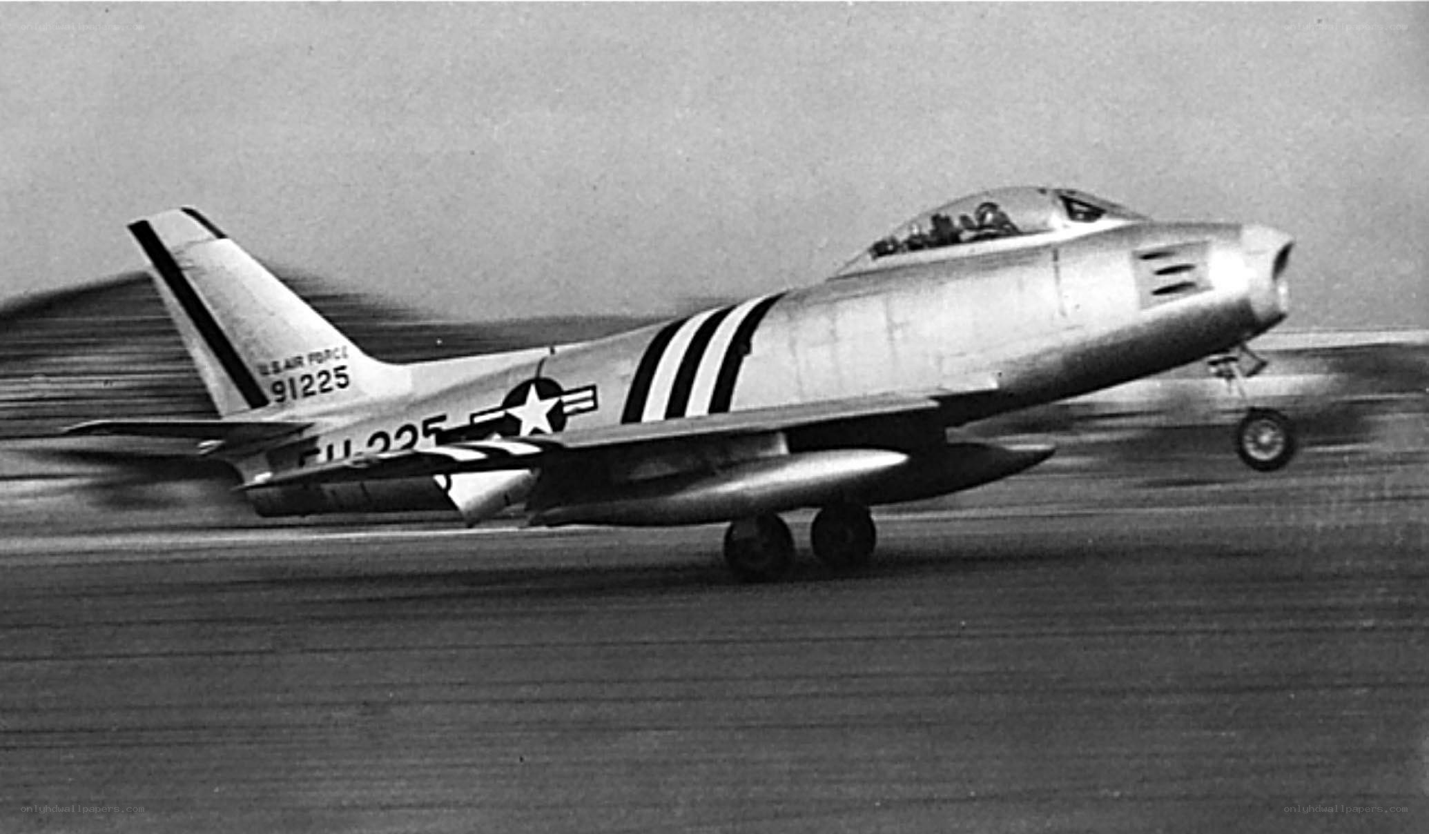 F-86 Sabre jet on runway