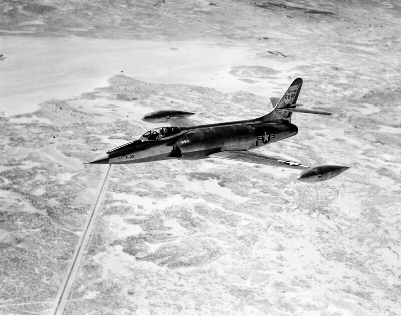 F-90 jet in flight