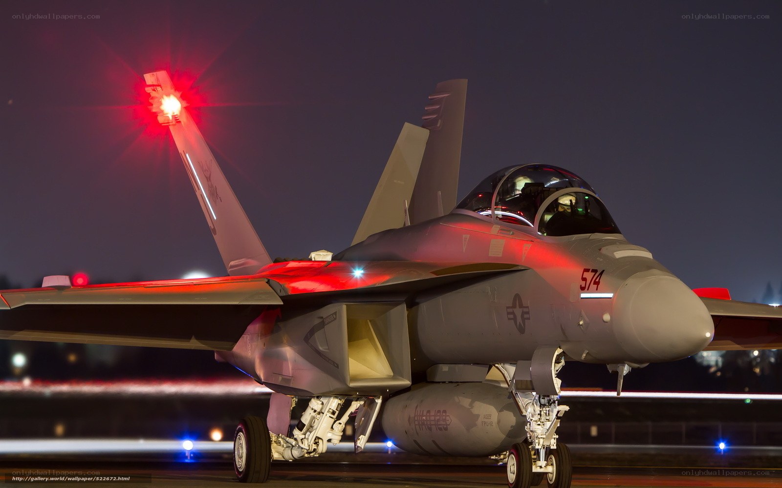 F/A-18 Hornet at night