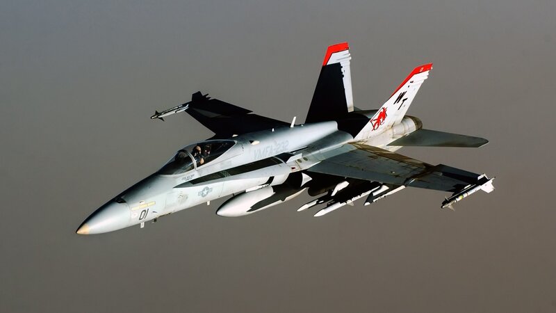 F/A-18 Hornet Fighter Jet — Gray, Dynamic, Photograph