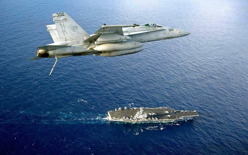 F/A-18 Hornet Jet — Blue, Dramatic