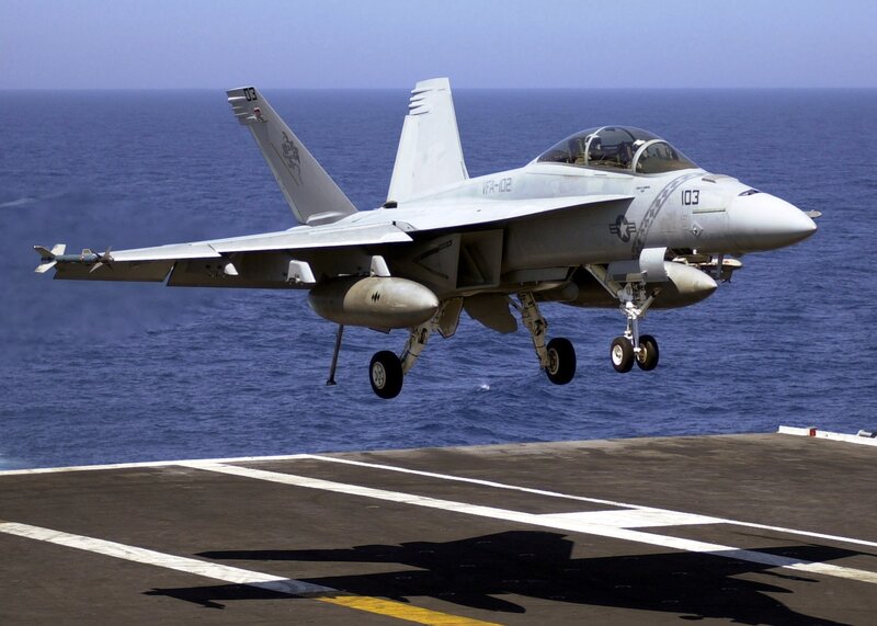 F/A-18 Hornet Jet — Gray, Dramatic, Afternoon, Photograph, Aircraft Carrier