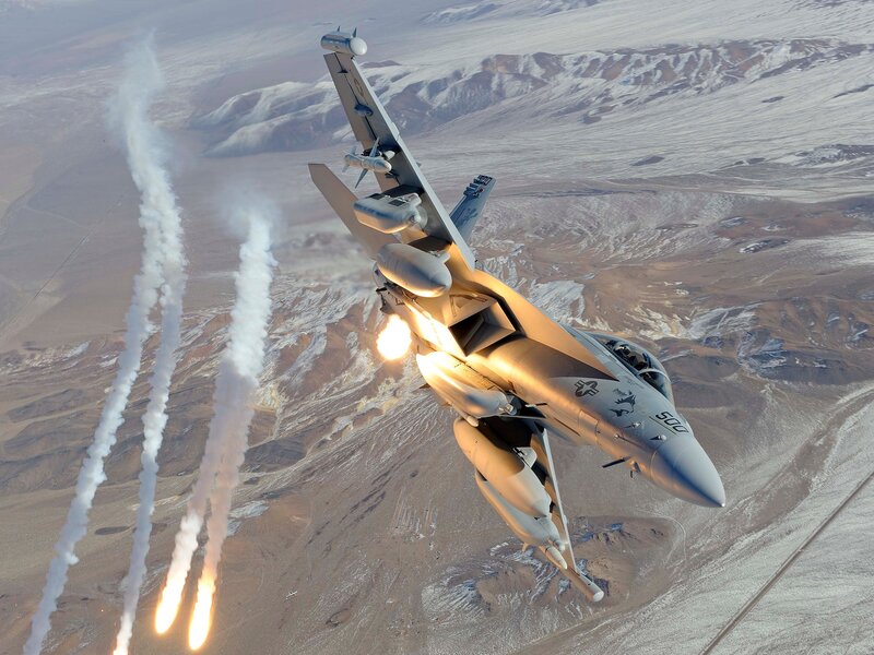F/A-18 Hornet Jet — Gray, Dramatic, Afternoon, Photograph