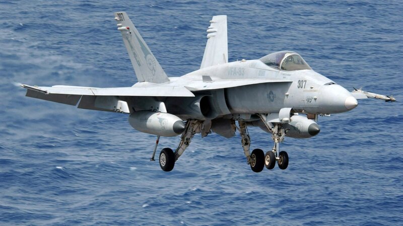 F/A-18 Hornet Jet — Gray, Dramatic, Afternoon