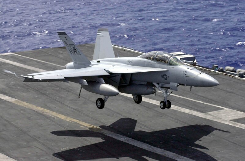 F/A-18 Hornet on aircraft carrier