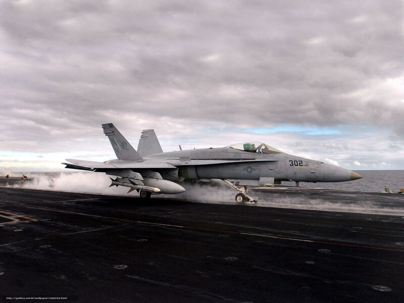 F/A-18 Hornet on aircraft carrier