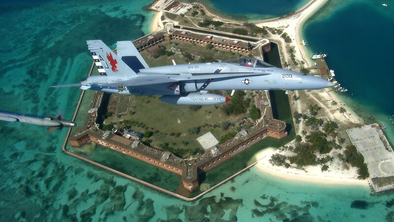F/A-18 Hornet over Fort Jefferson