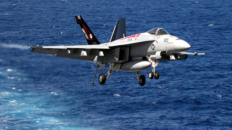 F/A-18 Hornet over the ocean