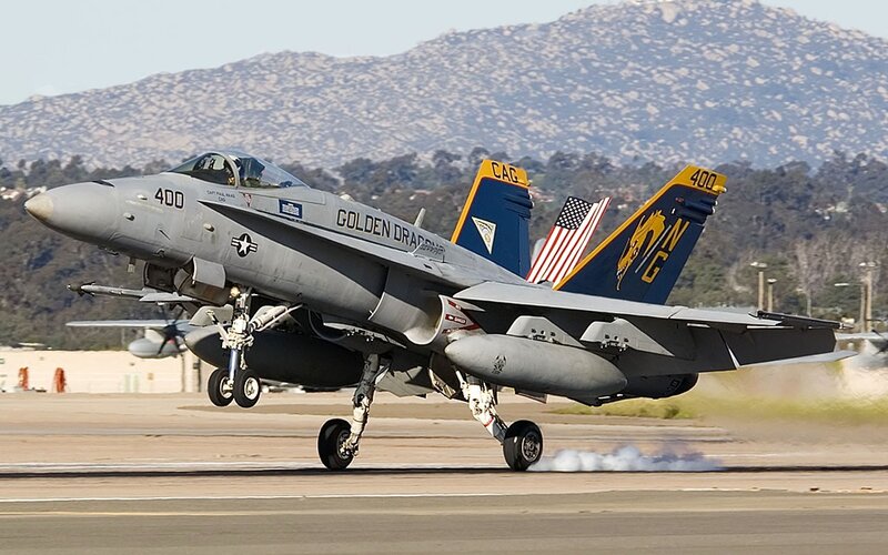 F/A-18 Hornet taking off