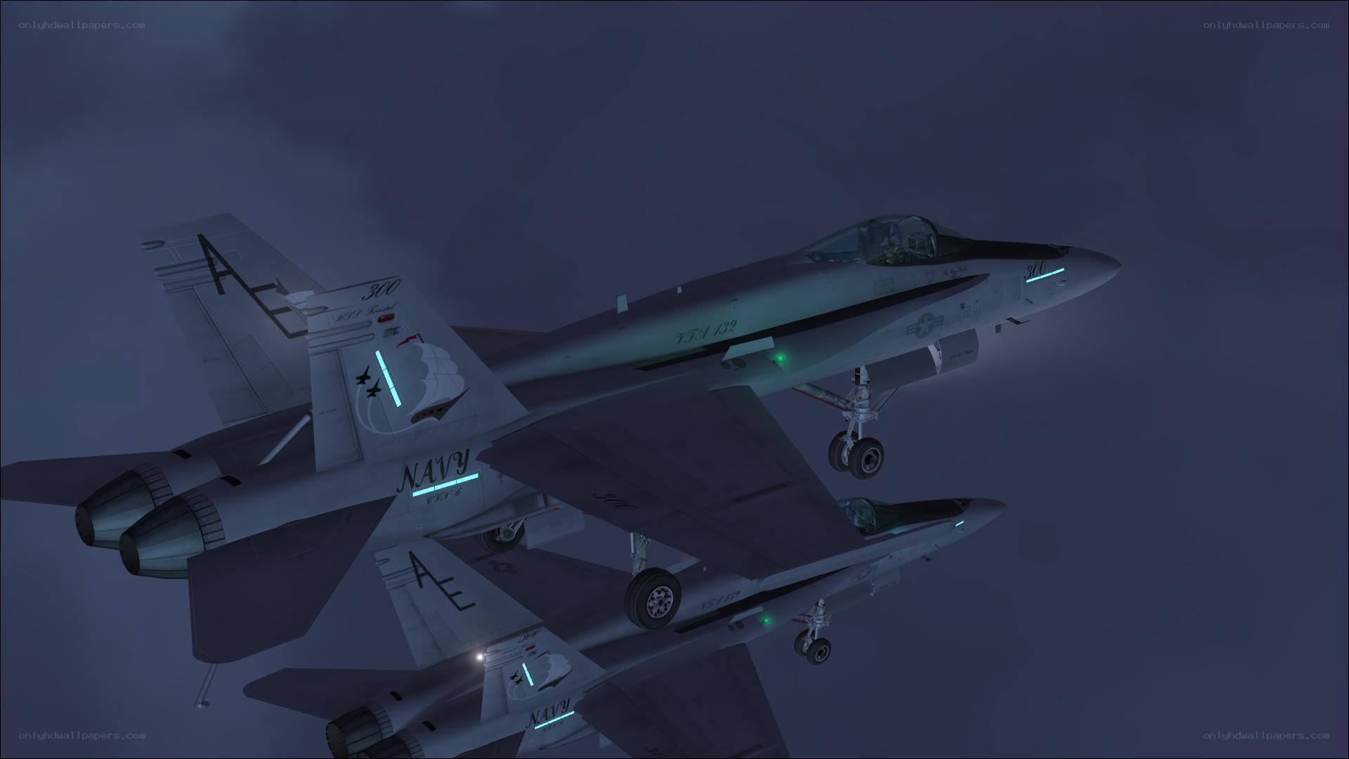 F/A-18 Hornets in formation