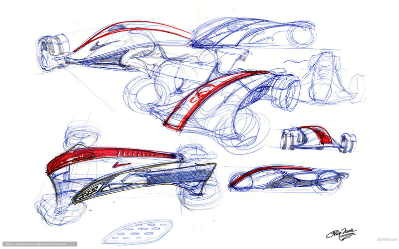 F1 car design sketches