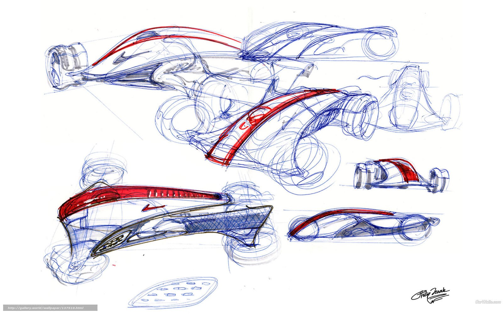 F1 car design sketches