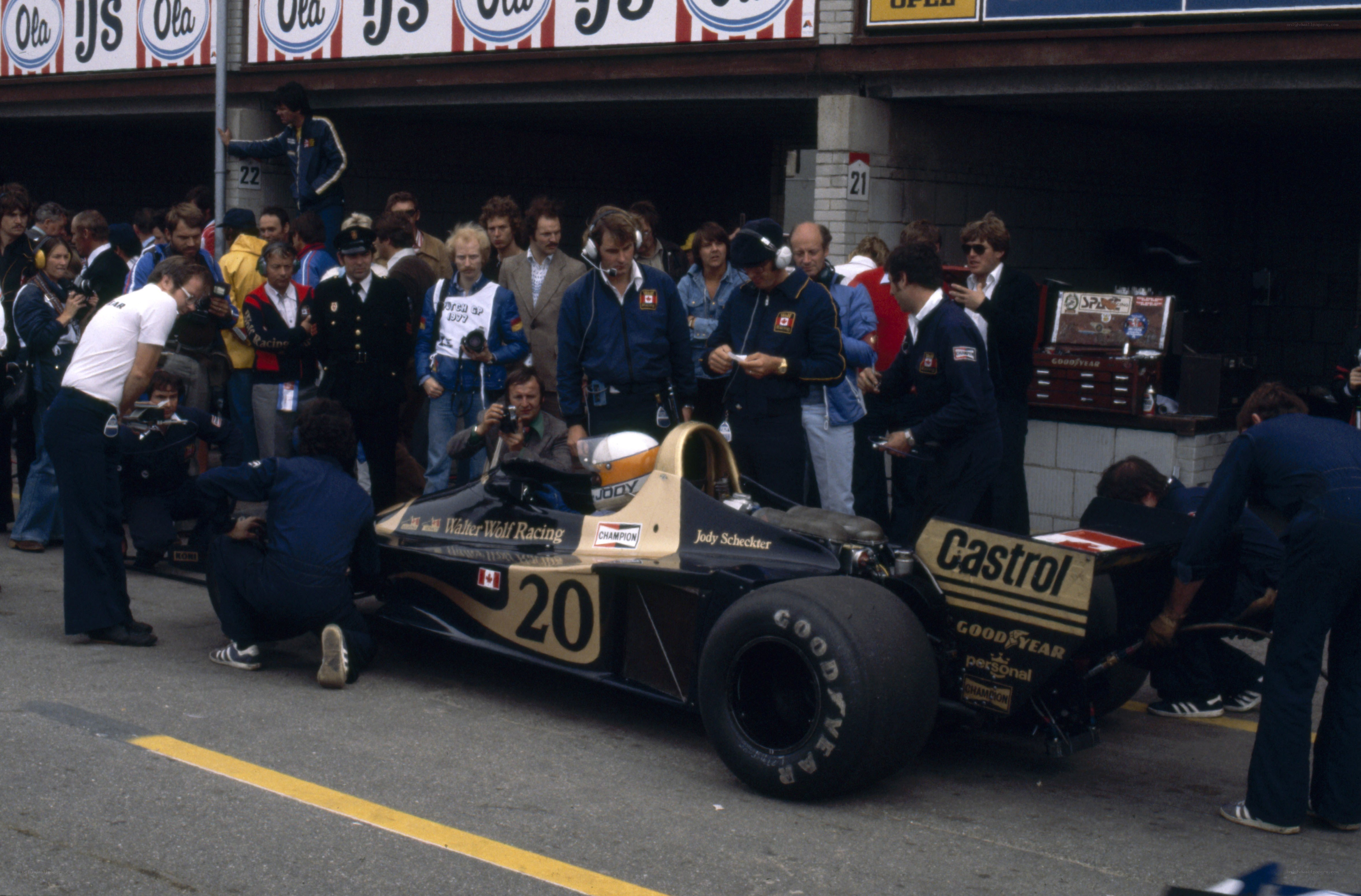 F1 car in pit lane