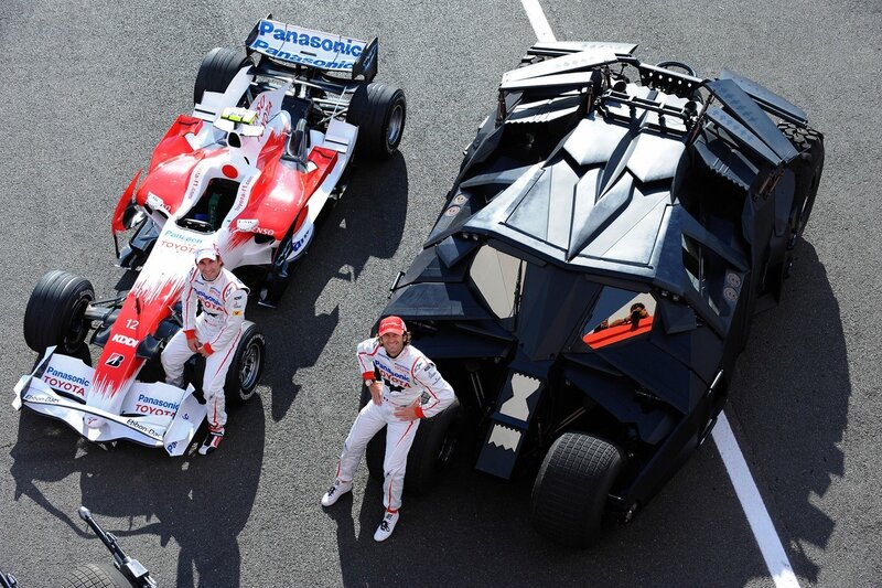 F1 driver with Batmobile