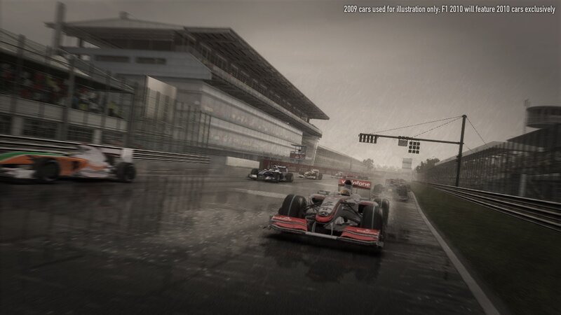 F1 race in rain