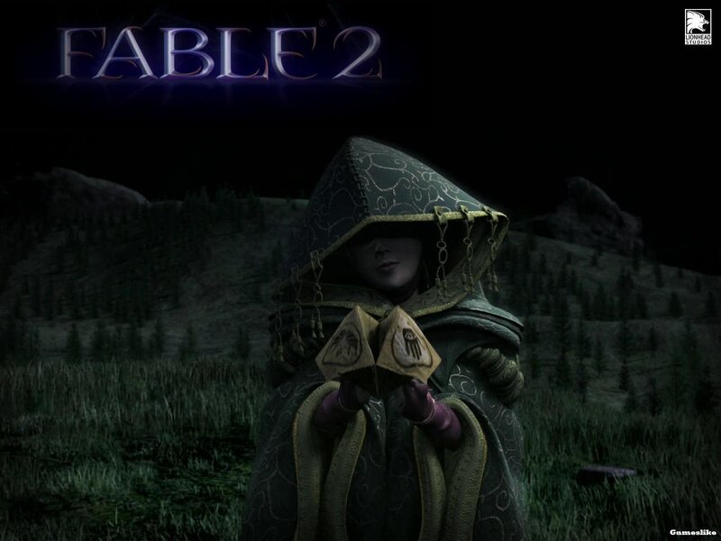 Fable II character in dark cloak