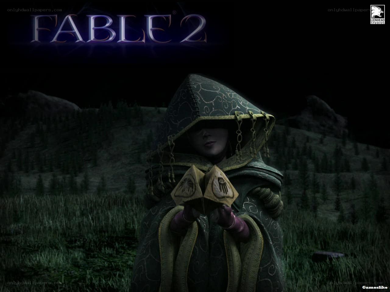 Fable II character in dark cloak