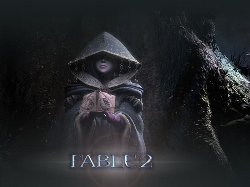 Fable II character in dark forest