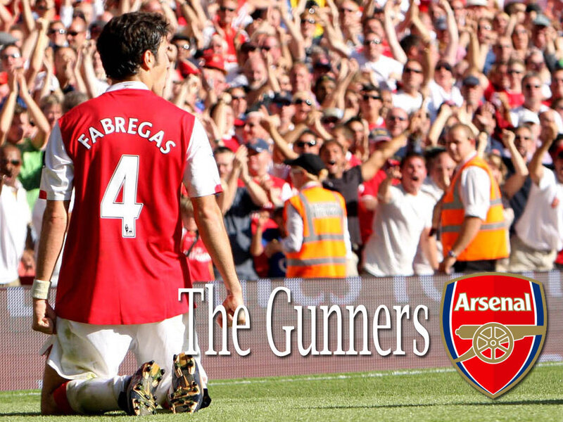 Fabregas celebrates with fans