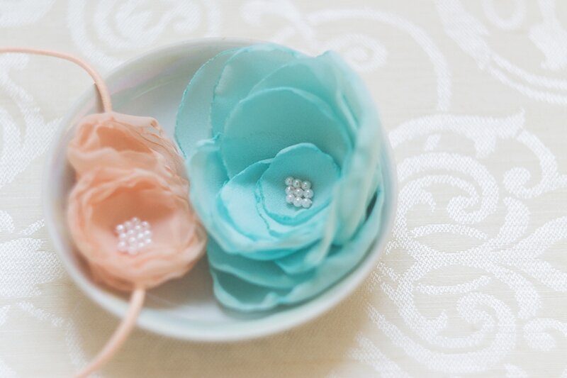 Fabric Flowers in Bowl