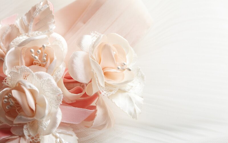 Fabric Flowers on Tulle