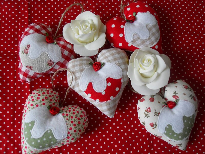 Fabric Heart Ornaments