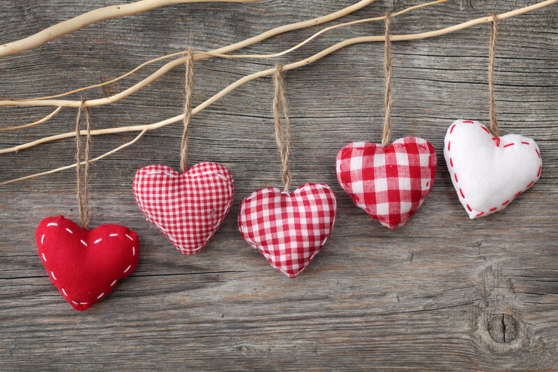 Fabric Hearts Hanging