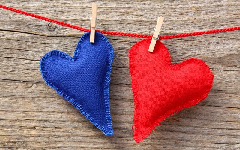 Fabric Hearts on String