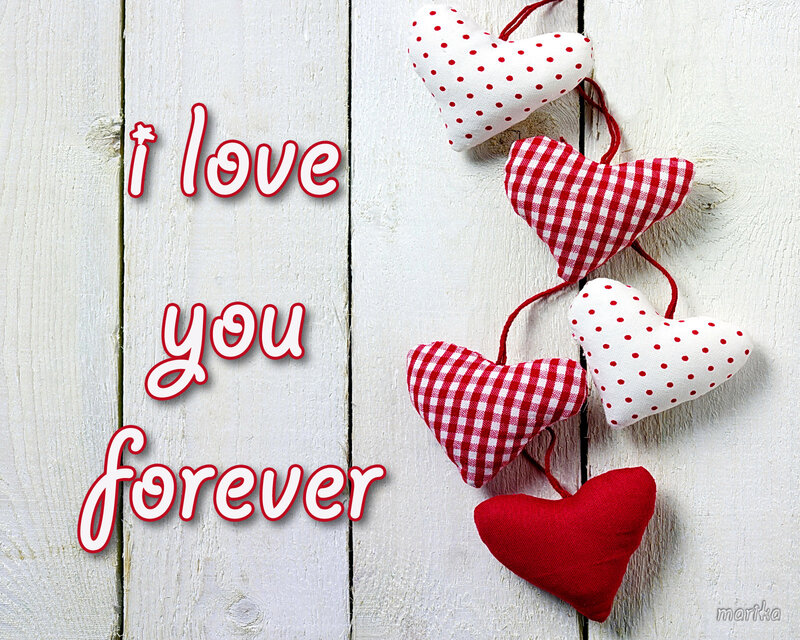 Fabric Hearts on Wood