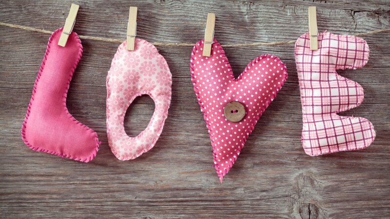 Fabric Letters Spelling Love — Pink, Sentimental