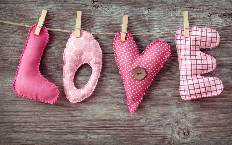 Fabric Letters Spelling Love