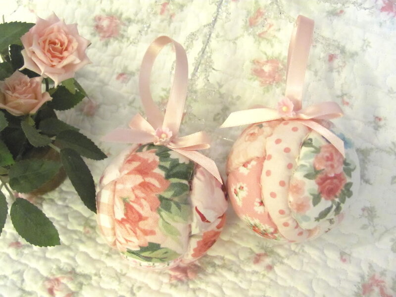 Fabric Ornaments with Roses