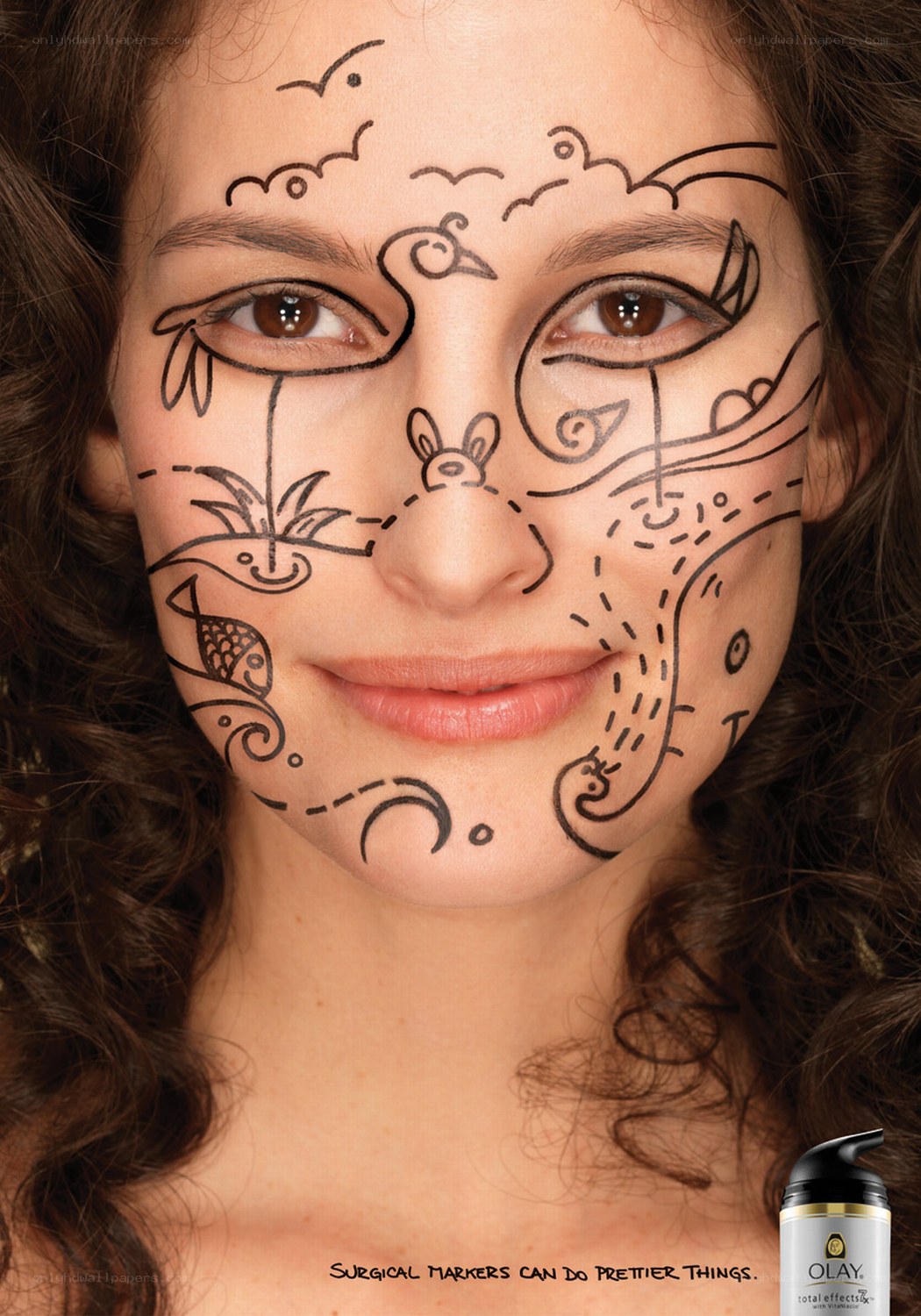 face art with surgical markers