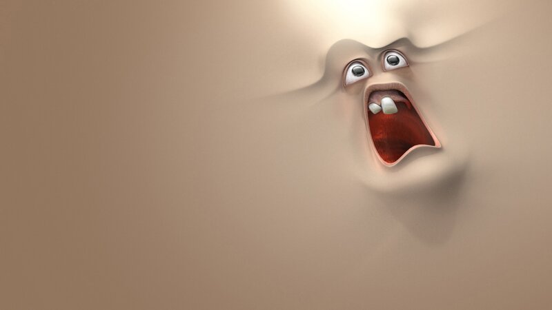 Face Emerging from Surface
