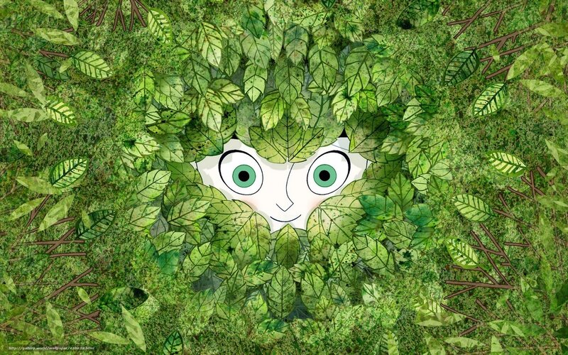 face hidden in leaves