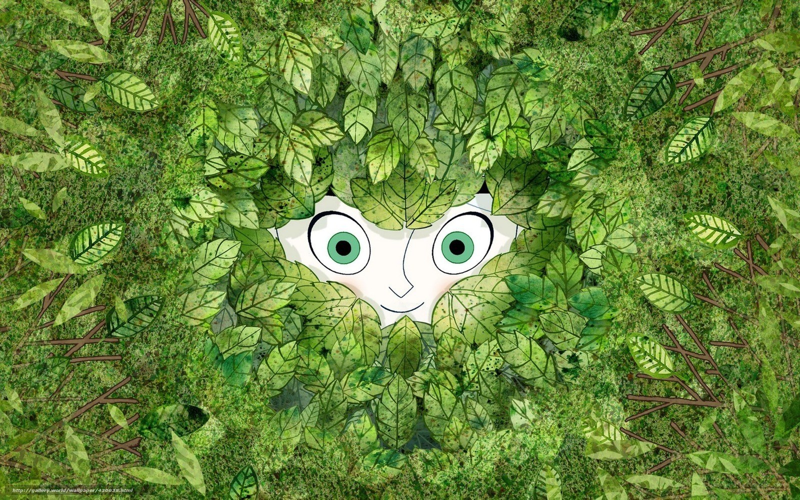 face hidden in leaves