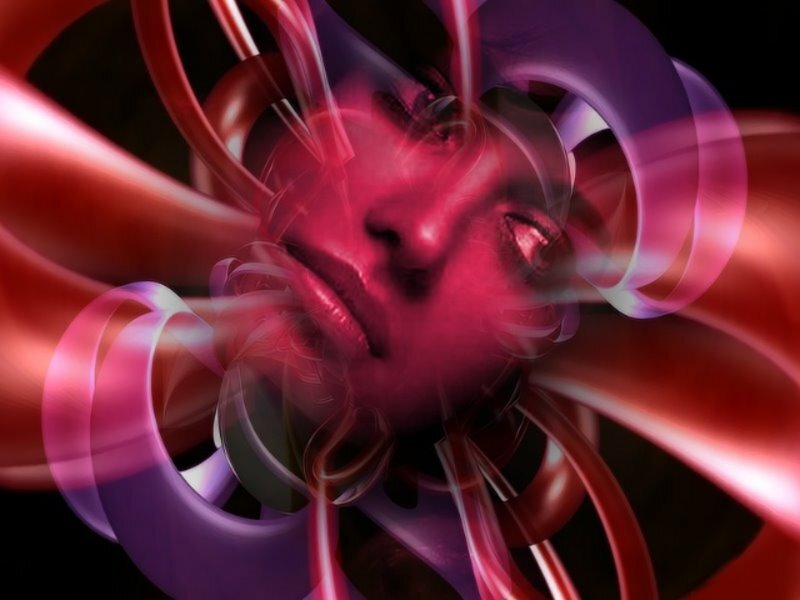 Face in Abstract Swirls