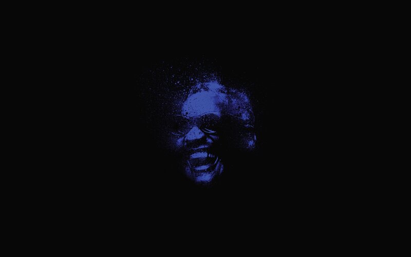 Face in Blue Particles