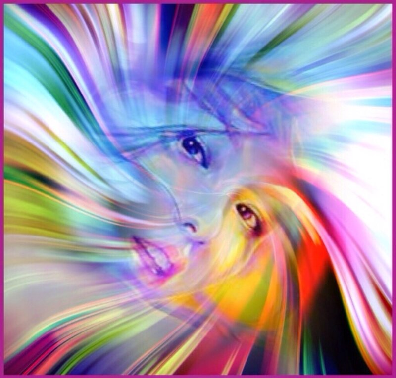 Face in Colorful Swirls