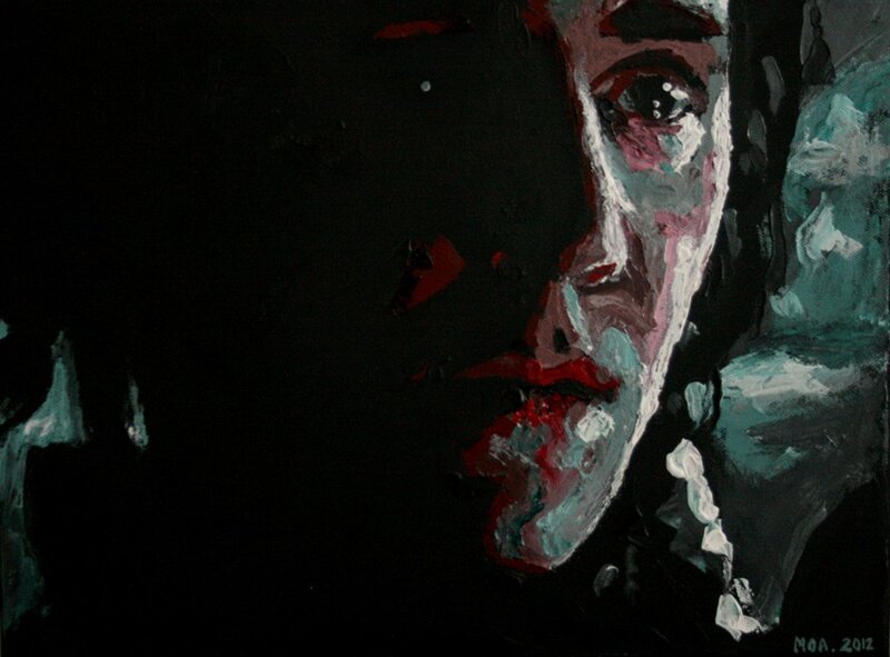 Face in Dark Painting — Black